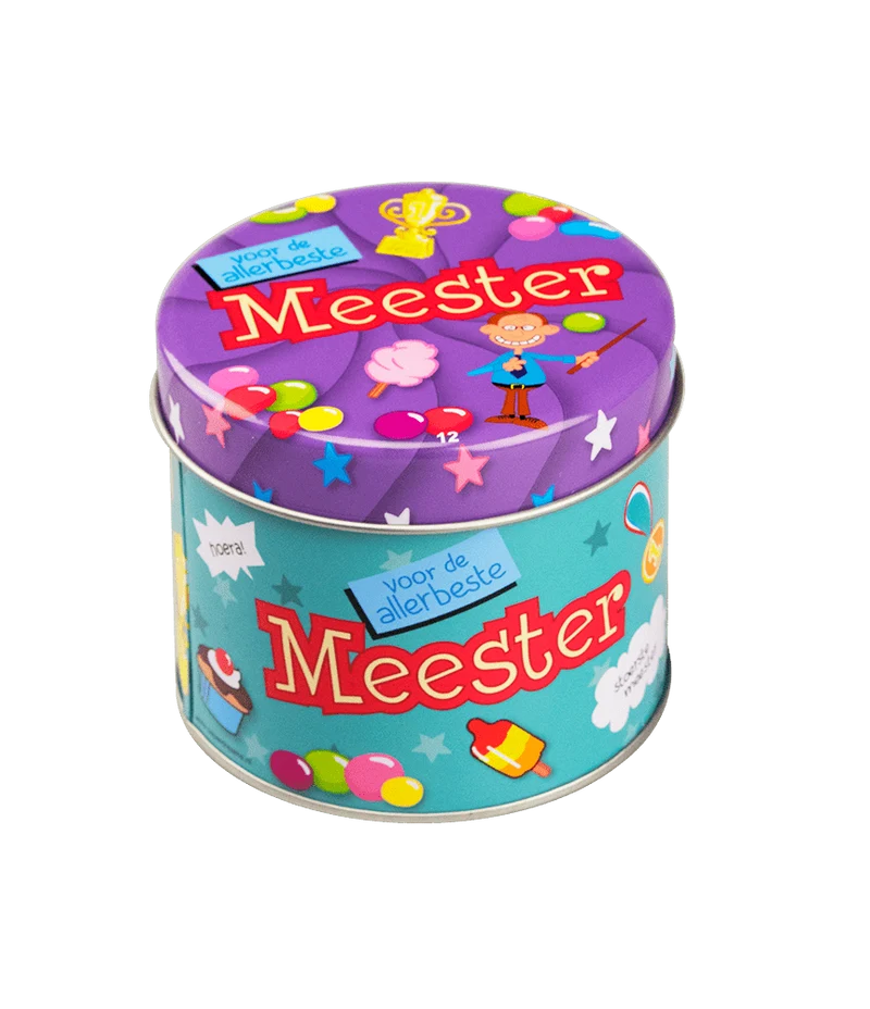 Snoepblik Meester 9cm