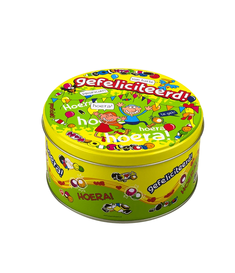Snoeptrommel Gefeliciteerd 14cm