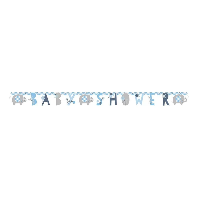 Geboorte Letterslinger Baby Shower Blauw 1,65m