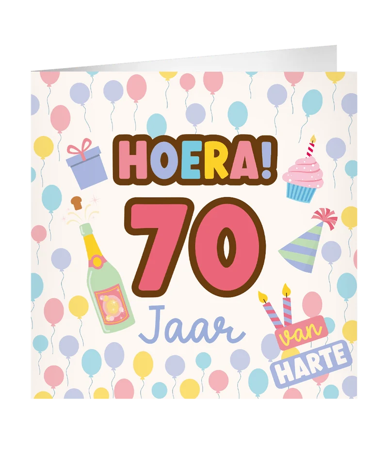 70 Jaar Wenskaart 23cm