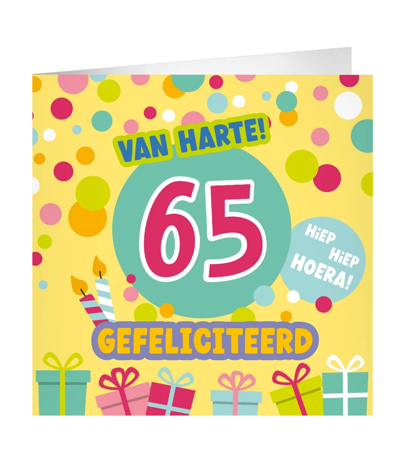 65 Jaar Wenskaart 23cm