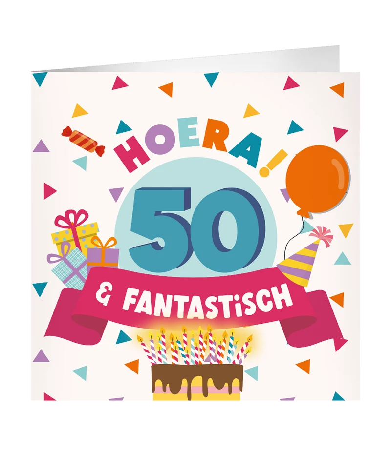 50 Jaar Wenskaart 23cm