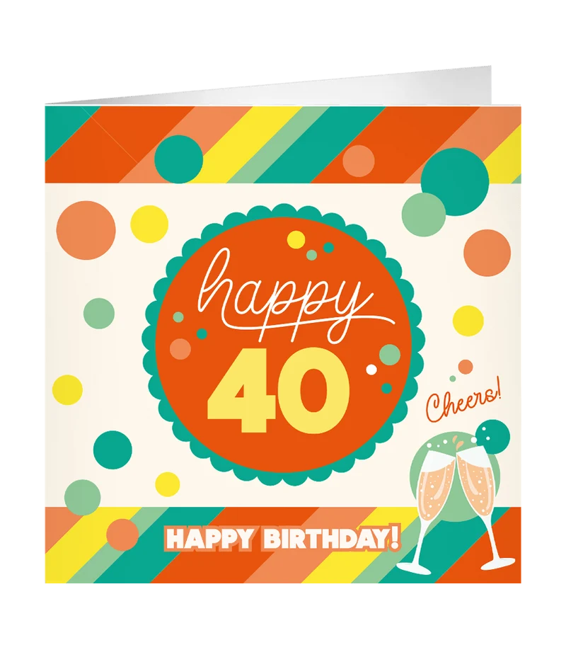 40 Jaar Wenskaart 23cm