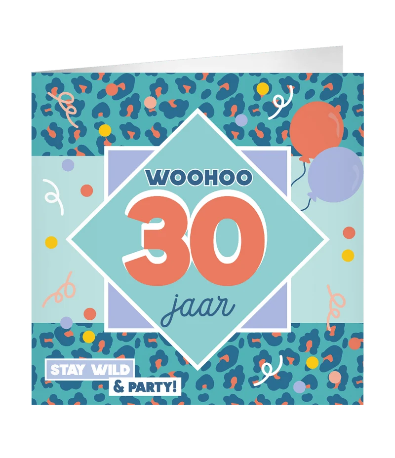 30 Jaar Wenskaart 23cm
