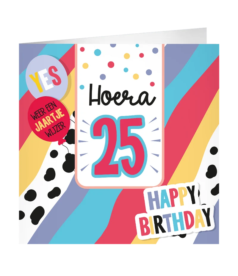 25 Jaar Wenskaart 23cm