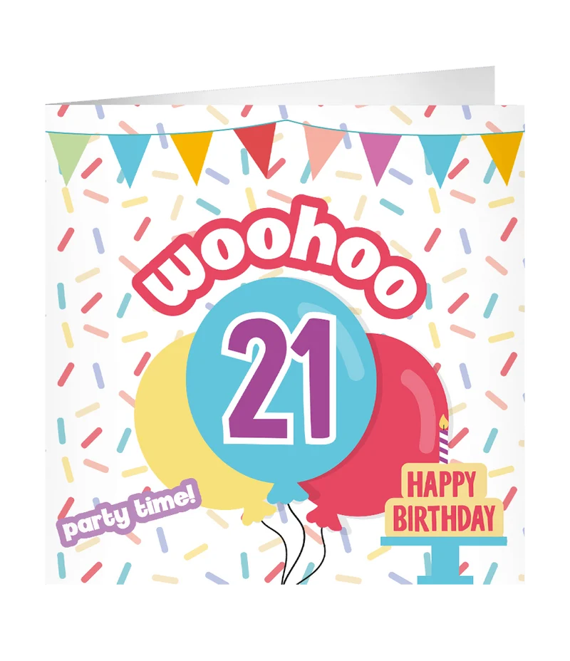 21 Jaar Wenskaart 23cm