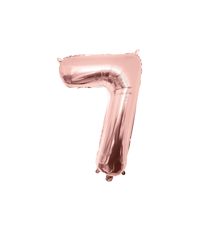 7 Jaar Cijfer Ballon Rose Goud Leeg 86cm