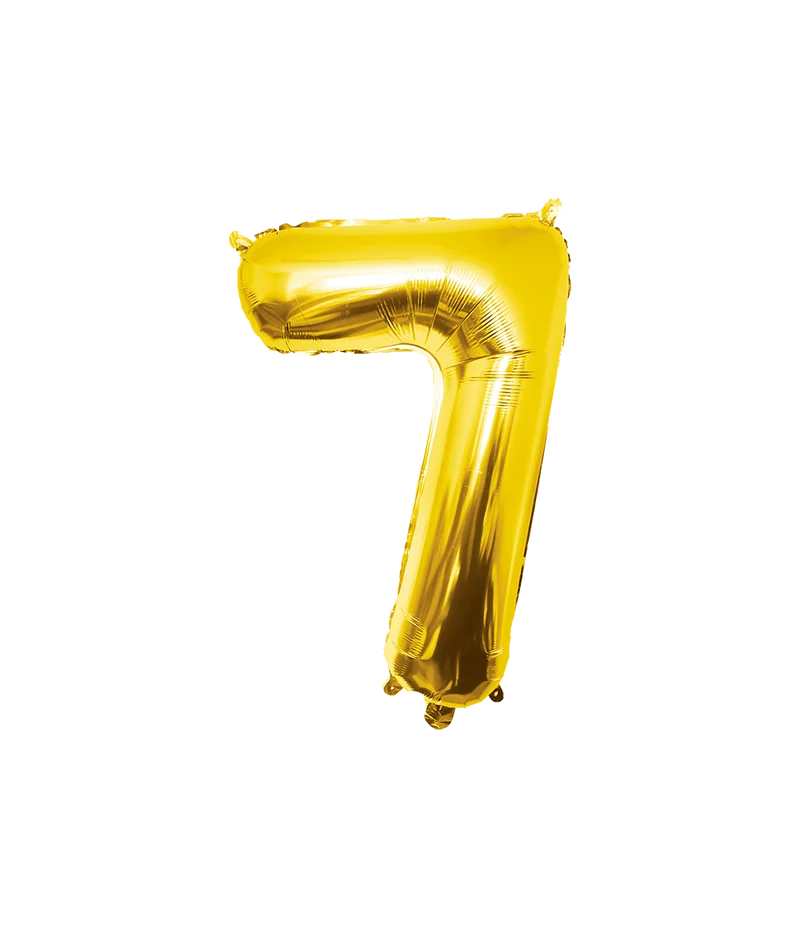 7 Jaar Cijfer Ballon Goud Leeg 86cm