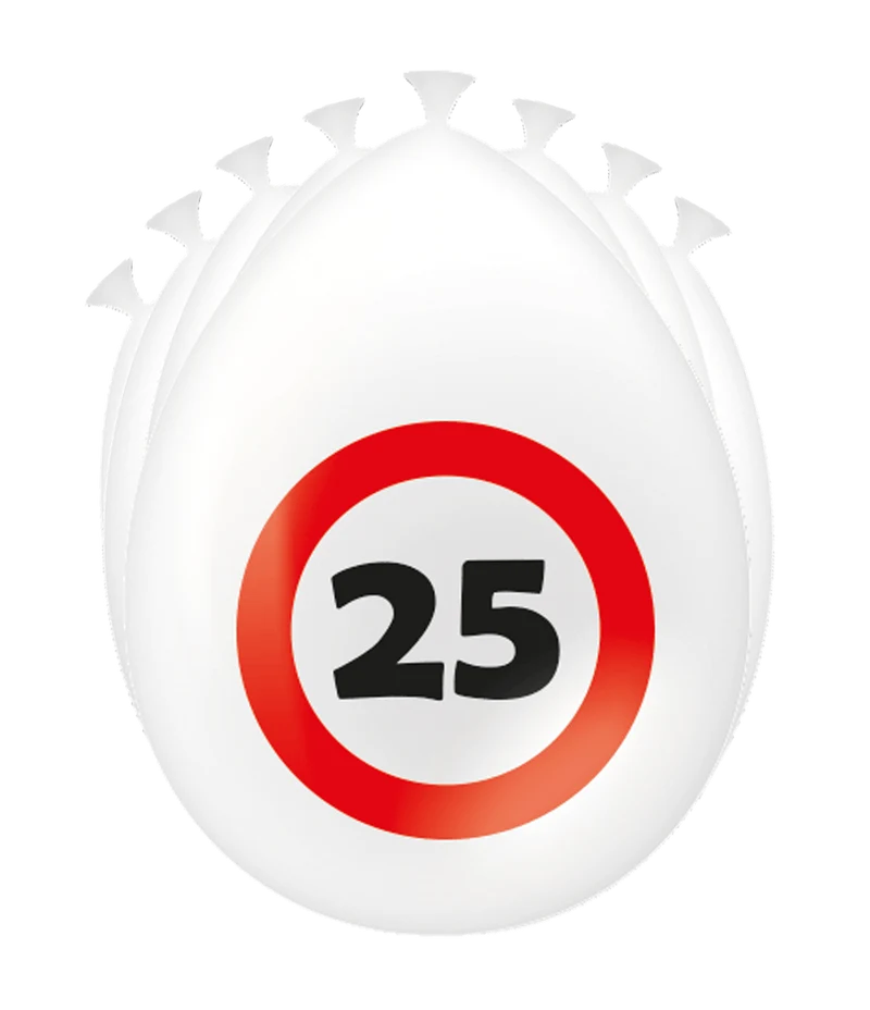 25 Jaar Ballonnen Verkeersbord 30cm