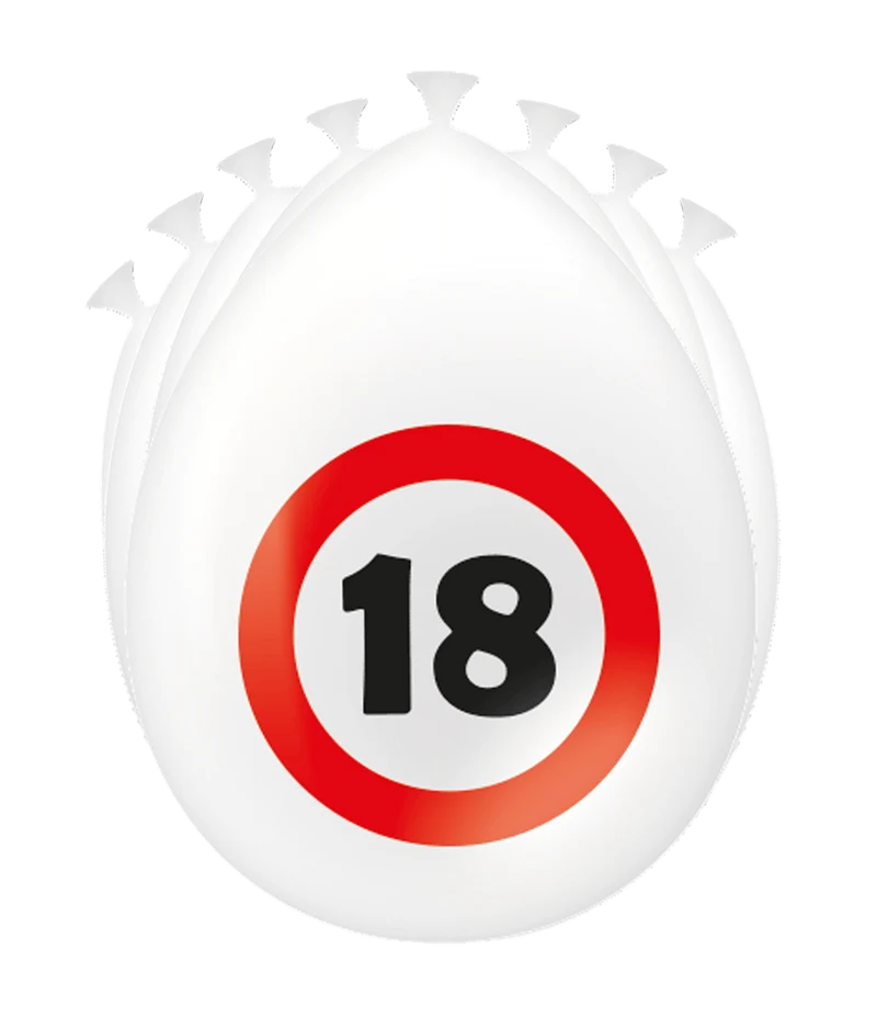 18 Jaar Ballonnen Verkeersbord 30cm