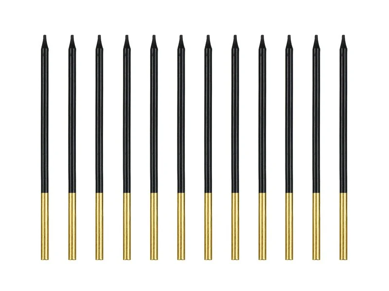 Goud Zwarte Kaarsen 14cm 12st