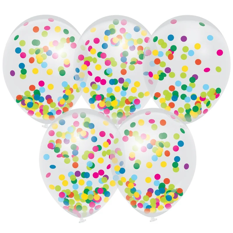 Ballonnen Confetti Gekleurd 30cm 5st