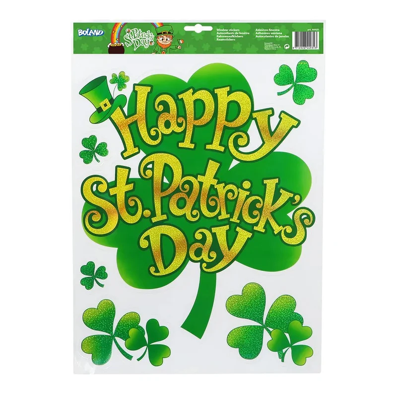 St. Patrick'S Day Raamsticker Groen