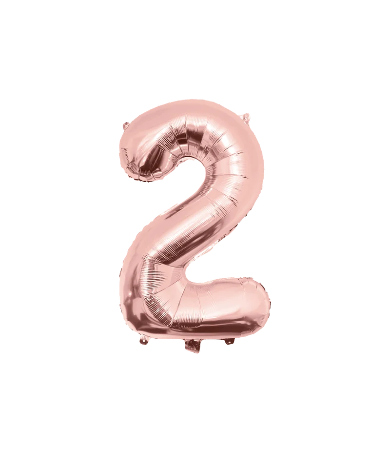2 Jaar Cijfer Ballon Rose Goud Leeg 86cm