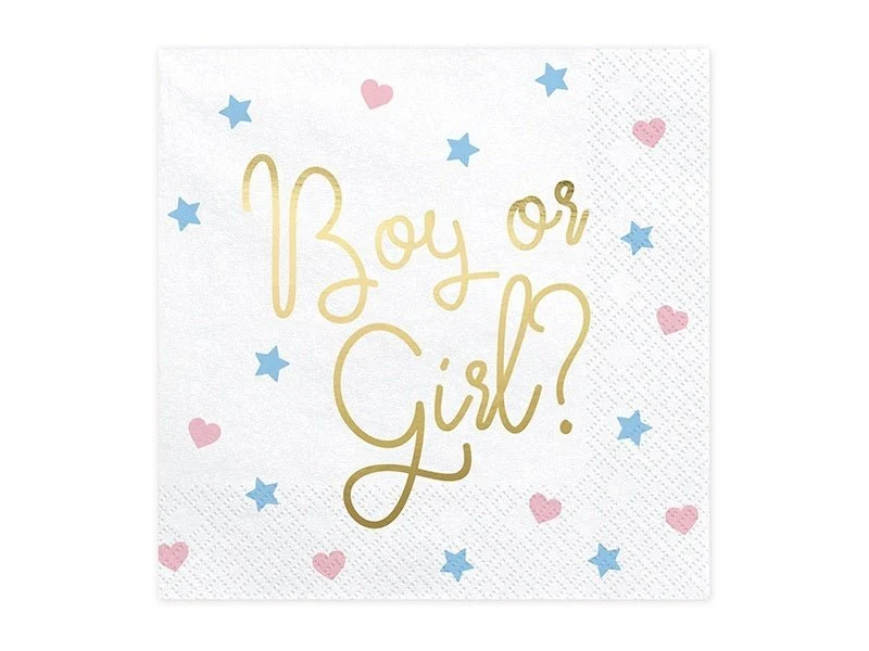 Gender Reveal Servetten Boy Or Girl 33cm 20st