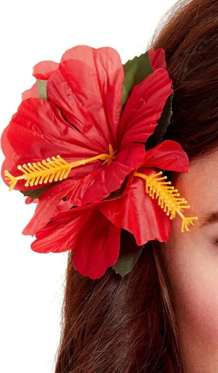 Haarbloem Rood Deluxe 14cm