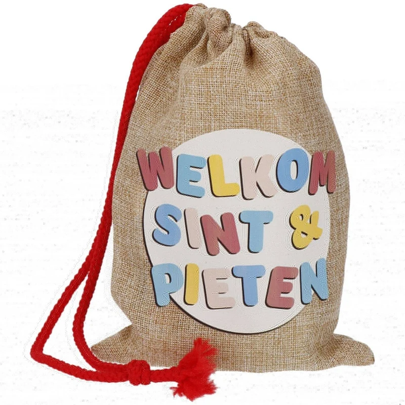 Sinterklaas Uitdeeltasje Jute 25cm