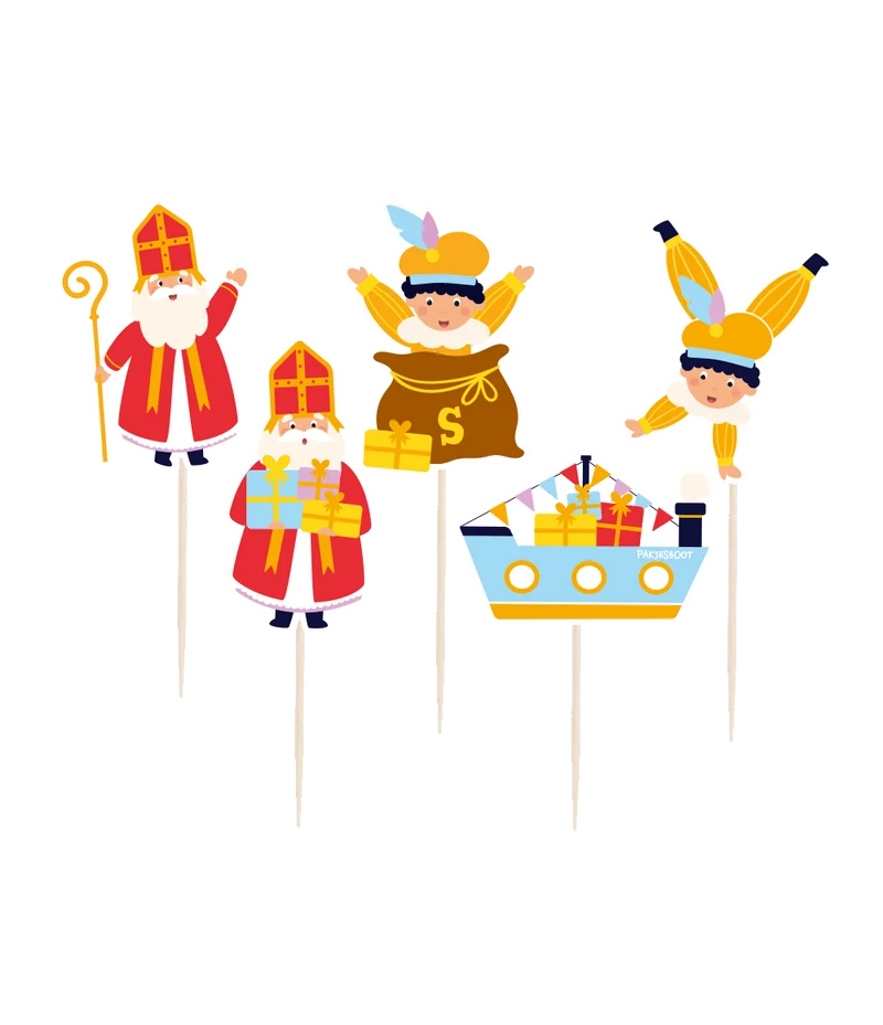 Sinterklaas Cocktailprikkers 6,5cm 16st