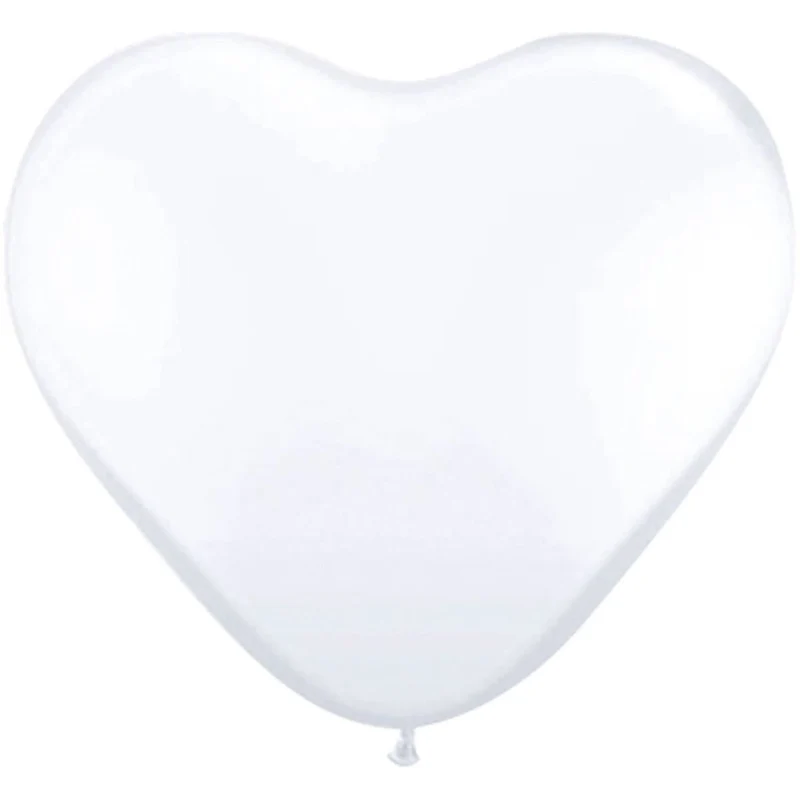 Witte Hartjes Ballonnen 30cm 8st