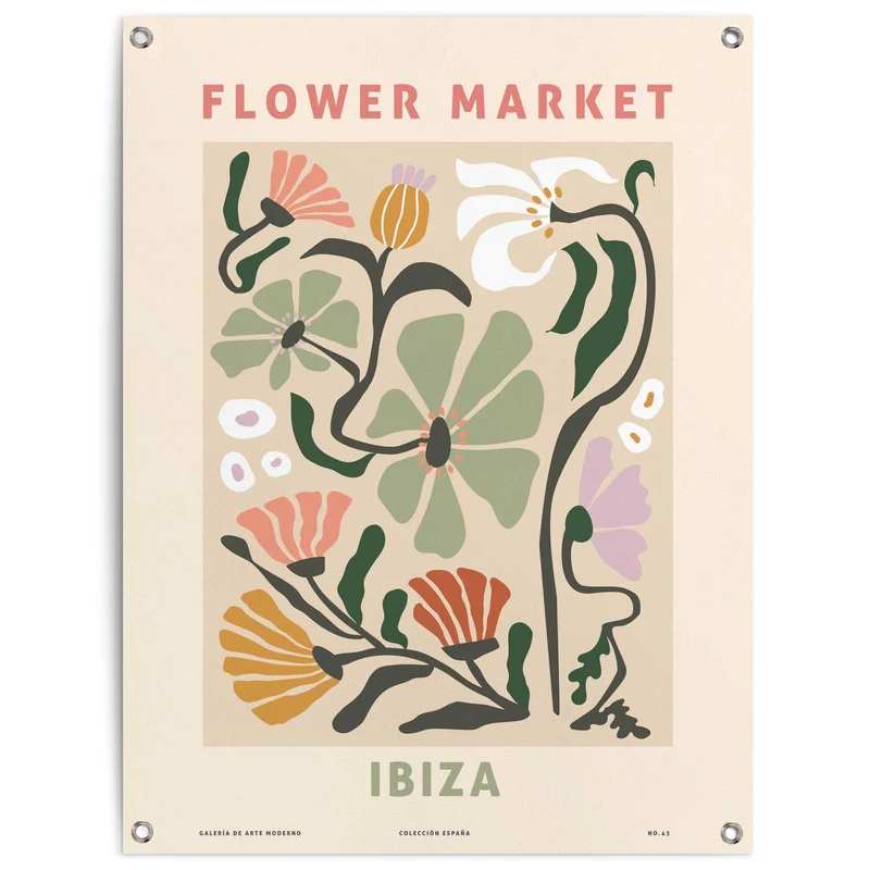 Reinders tuinposter Bloemenmarkt - 80x60cm