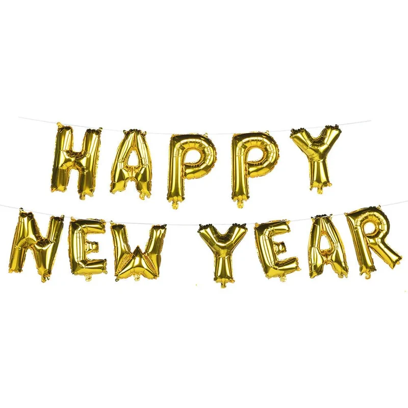 Happy New Year Letterslinger Folie Ballonnen 8m