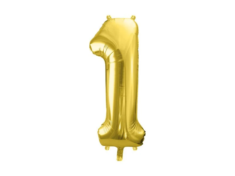 1 Jaar Cijfer Ballon Goud Leeg 72cm