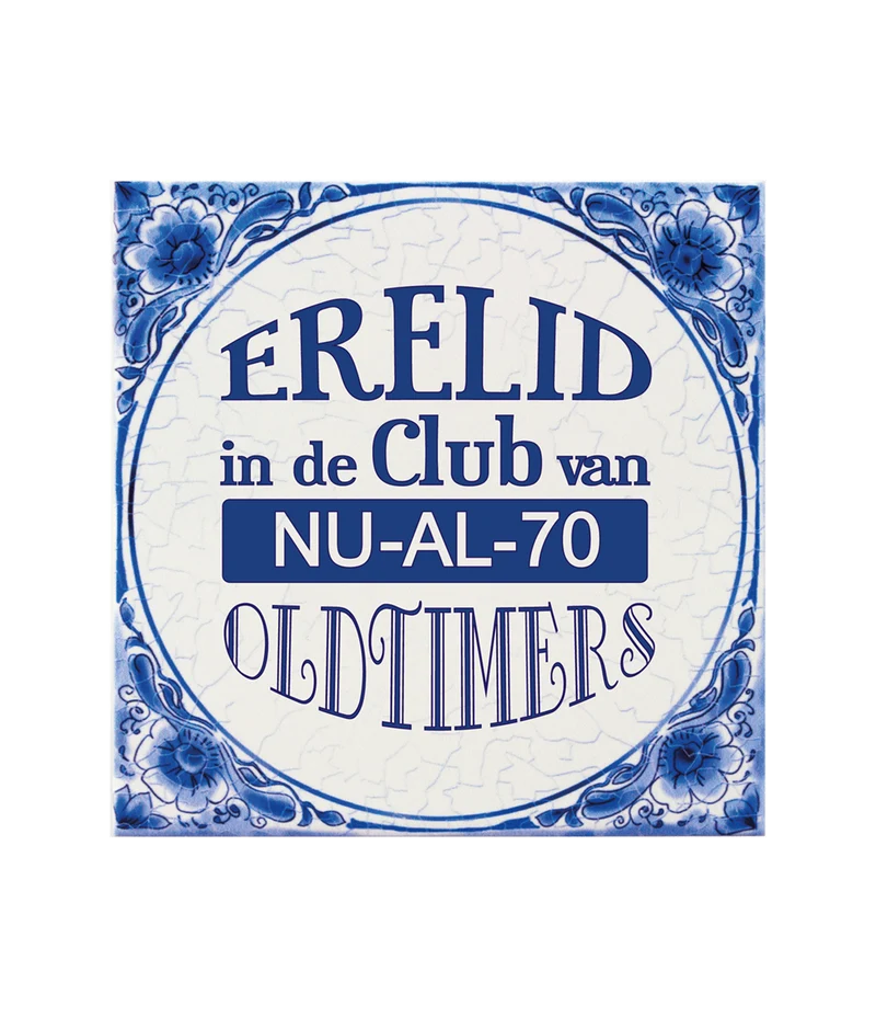 Delfts Blauw Tegel 70 Jaar 14,5cm