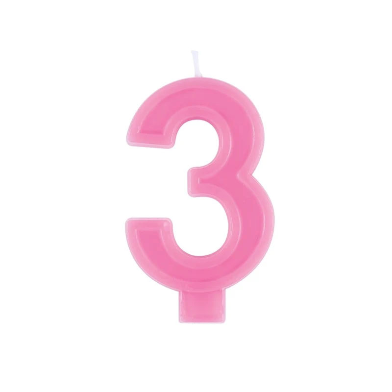 3 Jaar Kaars Roze