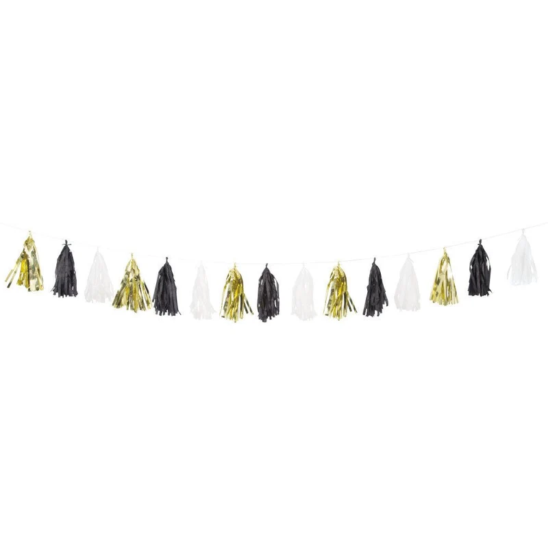 Tassel Slinger Goud Zwart Wit 2,7m