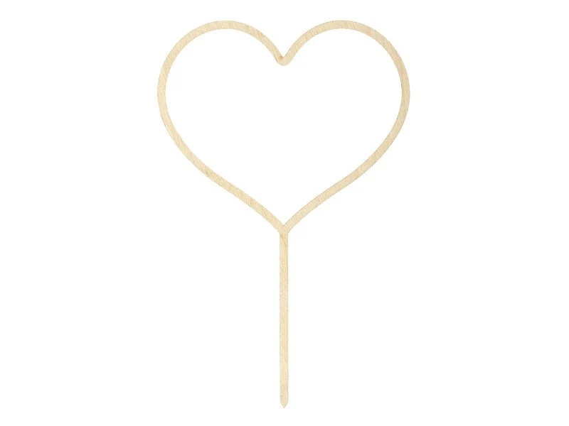 Houten Hart Caketopper 23cm