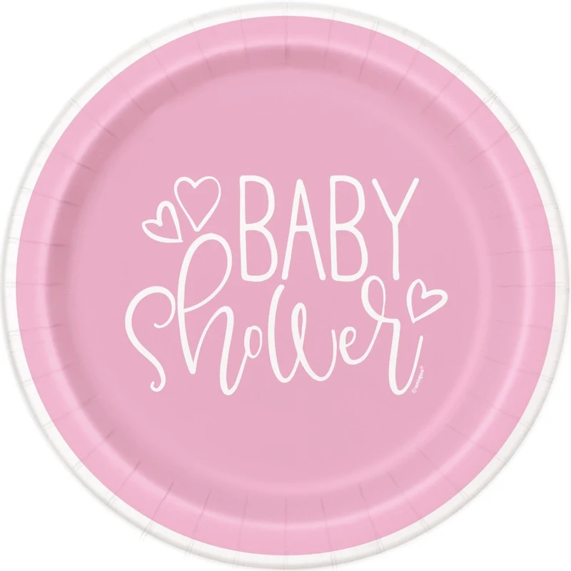 Roze Babyshower Borden Meisje 8st
