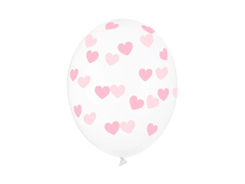 Doorzichtige Ballonnen Lichtroze Hartjes