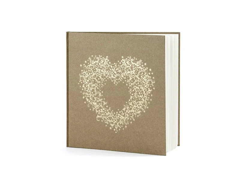 Gastenboek Hart Bruin 20,5cm