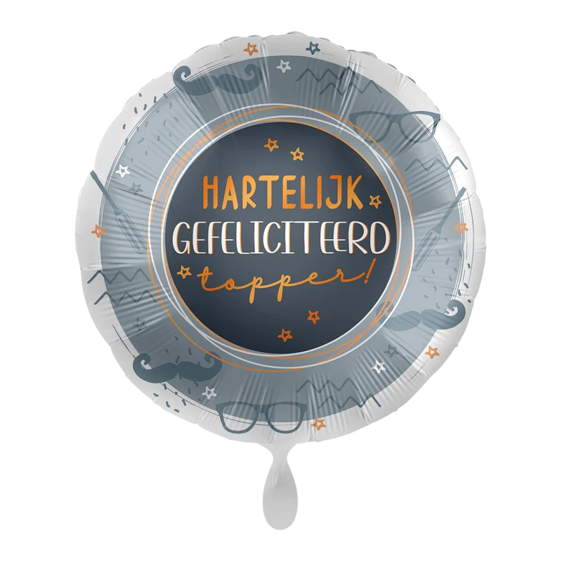 Hartelijk Gefeliciteerd Helium Ballon Topper Leeg 43cm