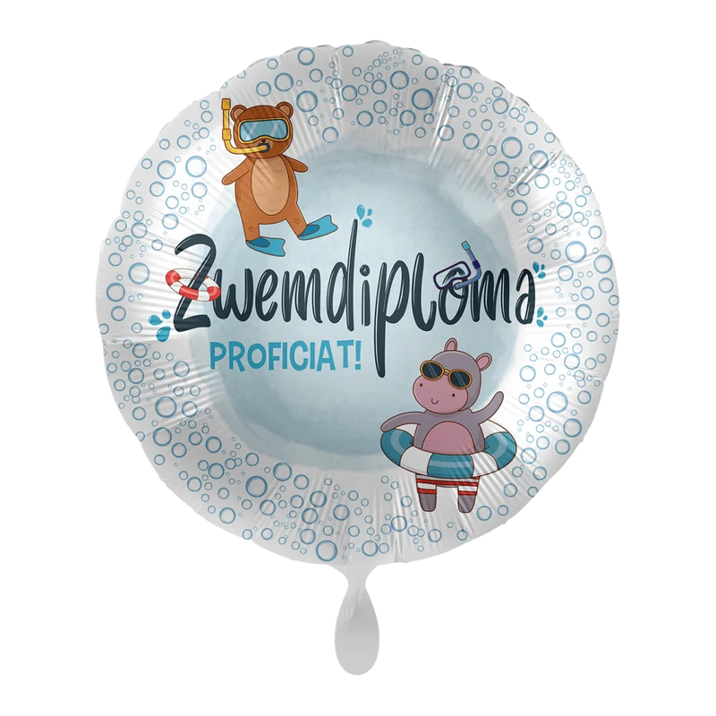 Zwemdiploma Helium Ballon Proficiat Leeg 43cm