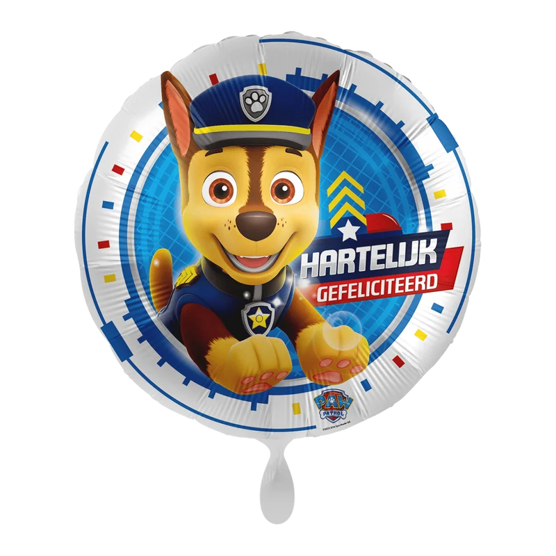 Paw Patrol Helium Ballon Hartelijk Gefeliciteerd Leeg 43cm