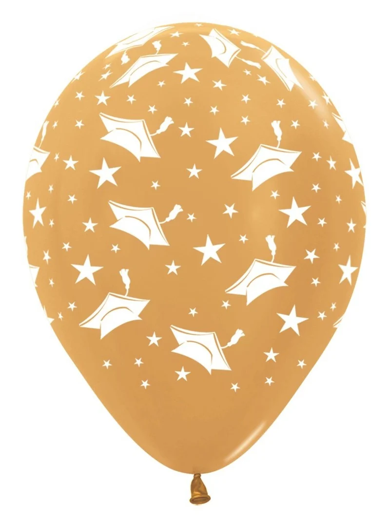 Ballonnen Graduation Hats Gold 570 30cm 25st