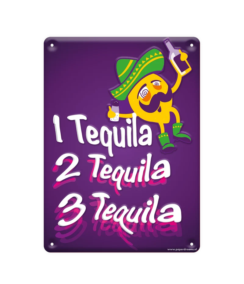 Metalen Bord Drink Tequila