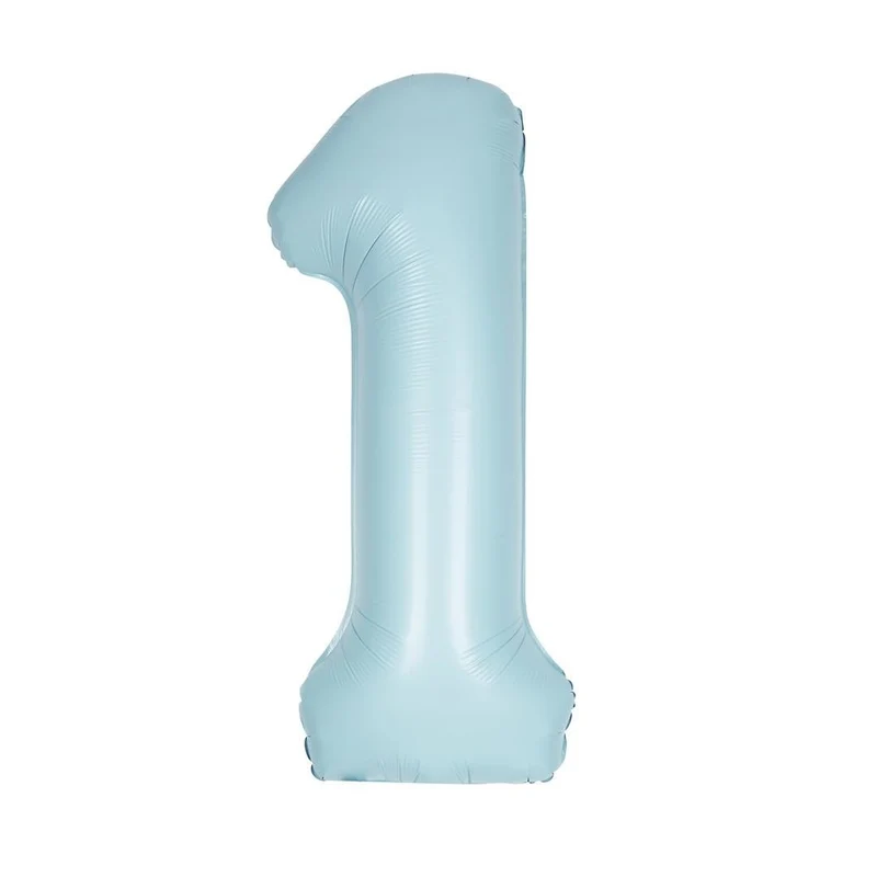 Blauwe Cijfer Ballon 1 Jaar Matte 86cm