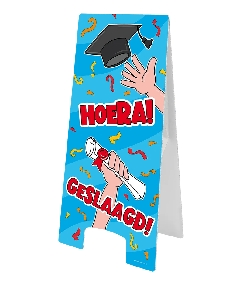 Warning Sign Geslaagd Cartoon 58cm