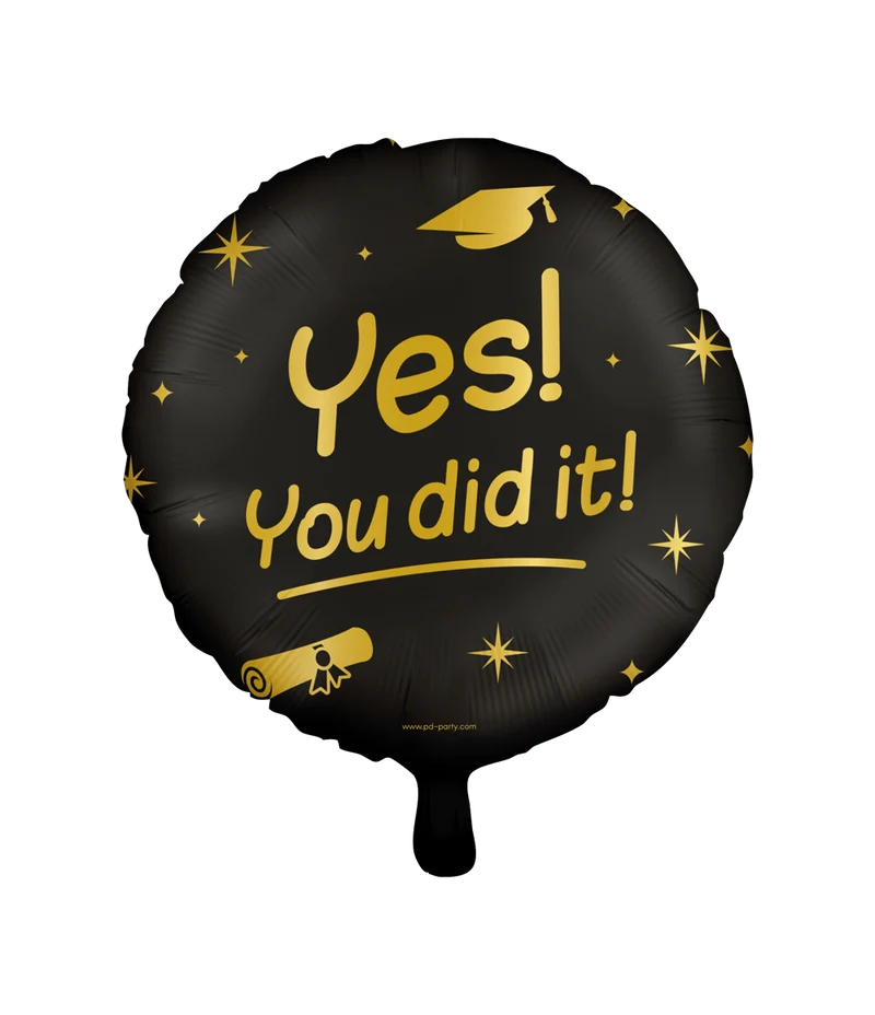 Zwart Gouden Geslaagd Helium Ballon You Did It Leeg 45cm