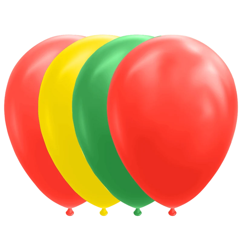 Rood Groen Gele Ballonnen 30cm 100st