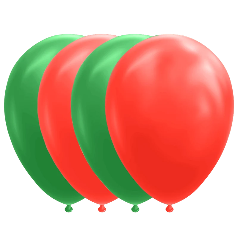 Rood Groene Ballonnen 30cm 10st