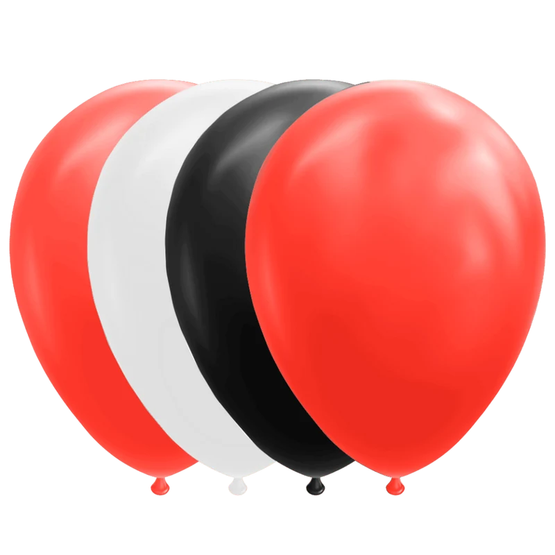 Rood Wit Zwarte Ballonnen 30cm 10st