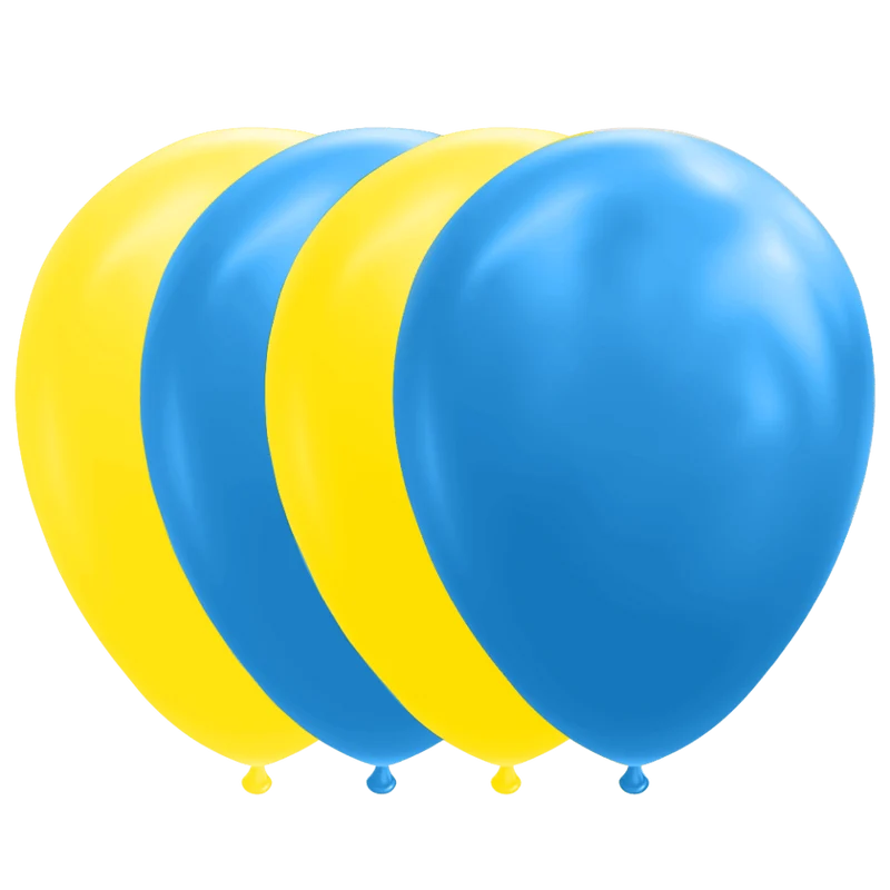 Blauw Gele Ballonnen 30cm 10st