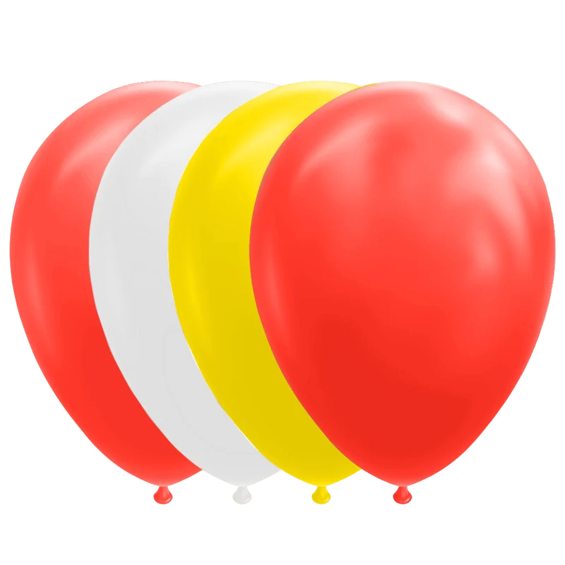 Rood Geel Witte Ballonnen 30cm 100st