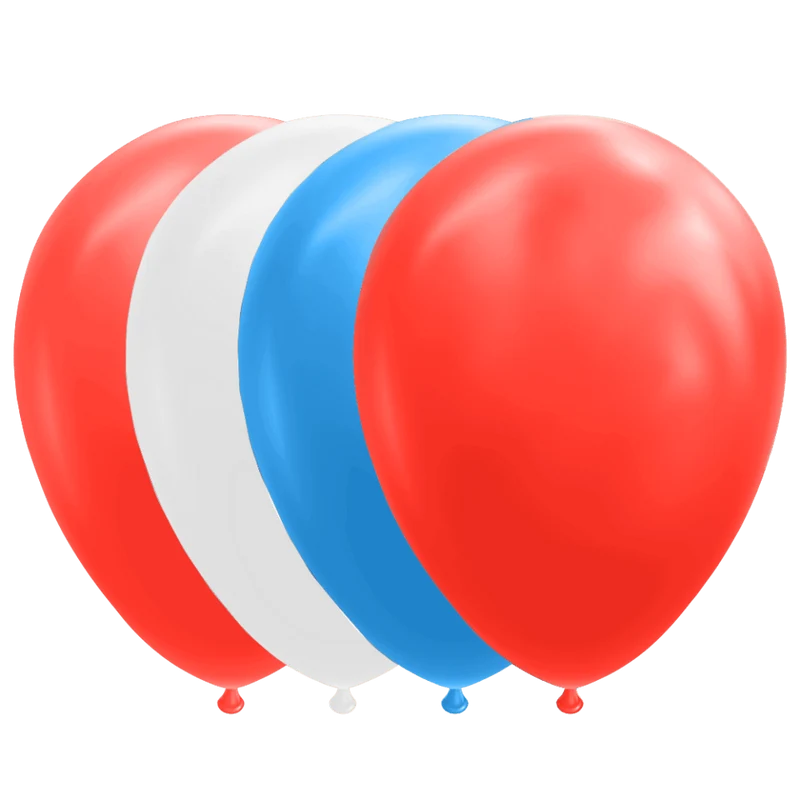 Rood Wit Blauwe Ballonnen 30cm 10st