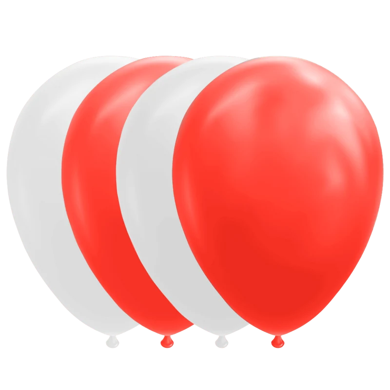 Rood Witte Ballonnen 30cm 10st