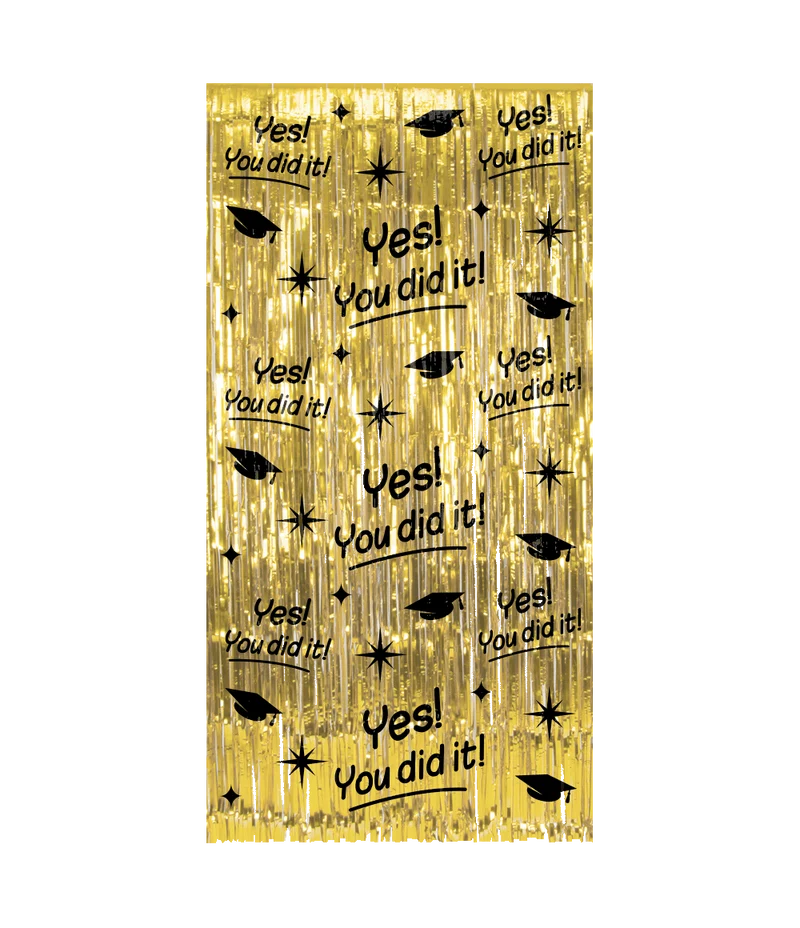 Geslaagd Deurgordijn Goud Zwart