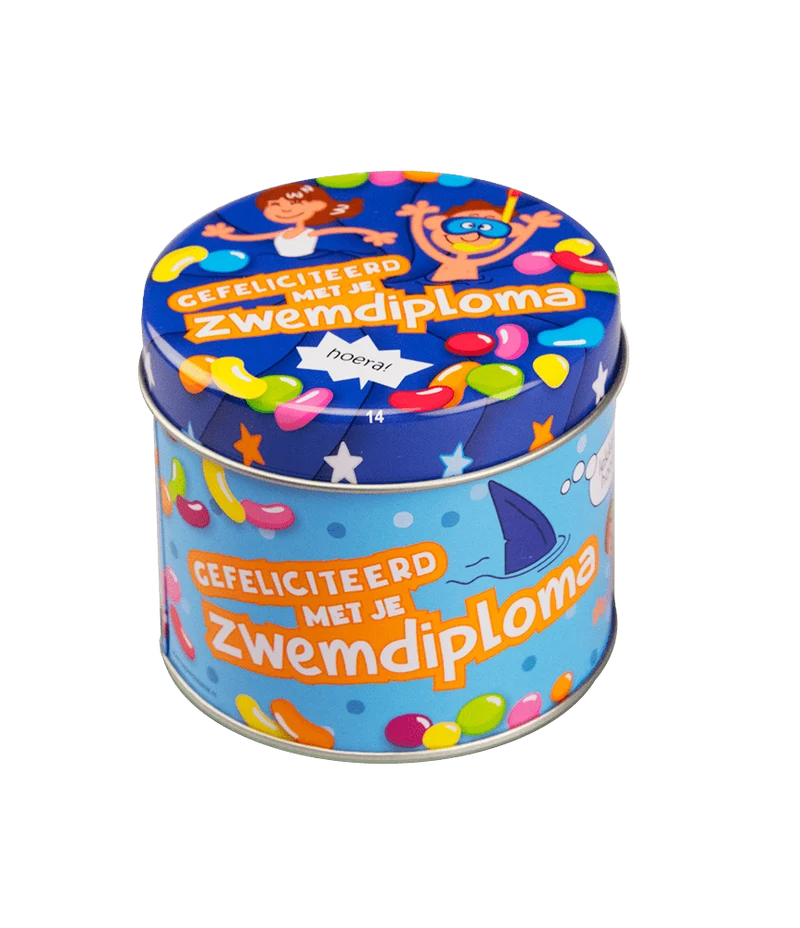 Snoepblik Zwemdiploma 9cm